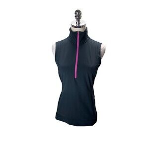 Nike Golf Top Women's Size Small Black Pink Zip Up Turtle Neck Tour Performance